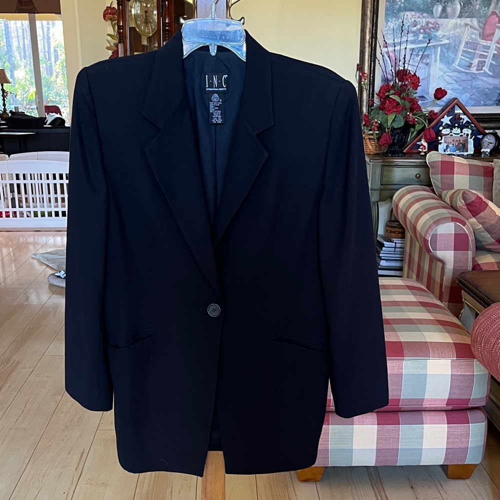 INC International Concepts Women's Classic Black Blazer Size 12
